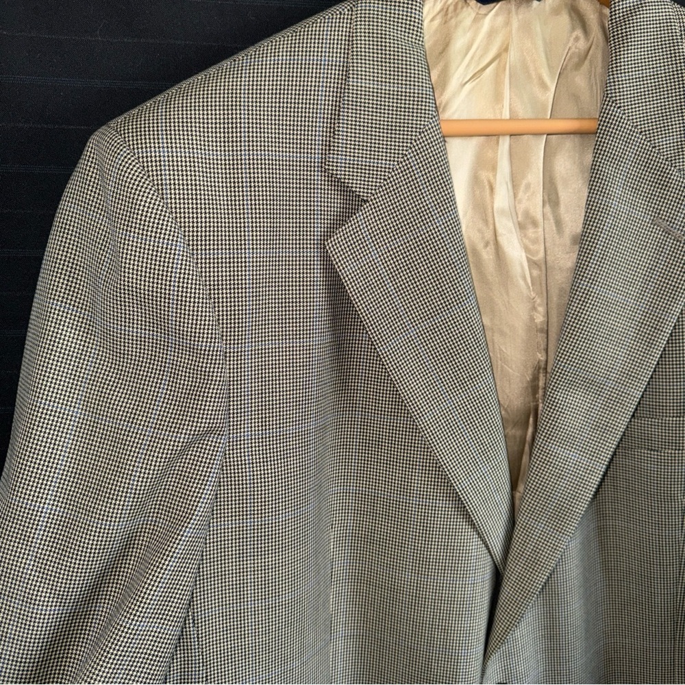 Brooks Brothers Black Tan Houndstooth Wool Cashmere Jacket Sports Coat 46 L - Picture 6 of 14